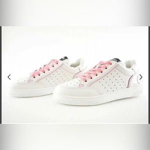 Chanel 21P white/pink leather sneakers (39)